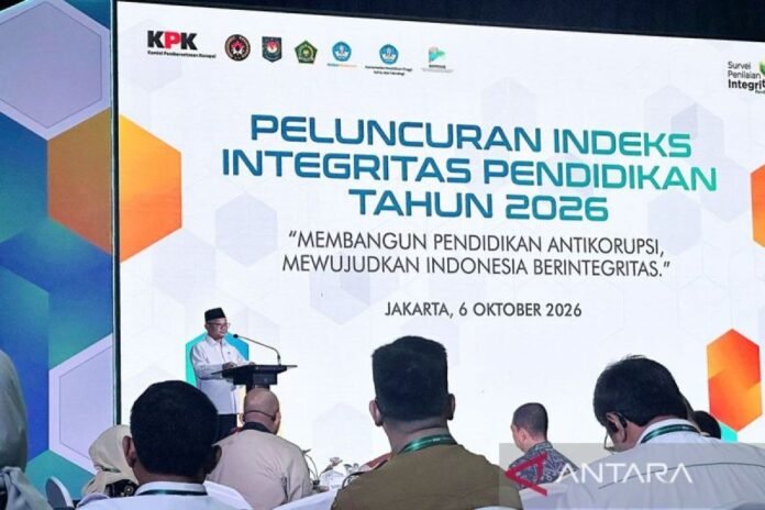 Mendikdasmen Abdul Mu'ti dalam Peluncuran Indeks Integritas Pendidikan 2026 di KPK