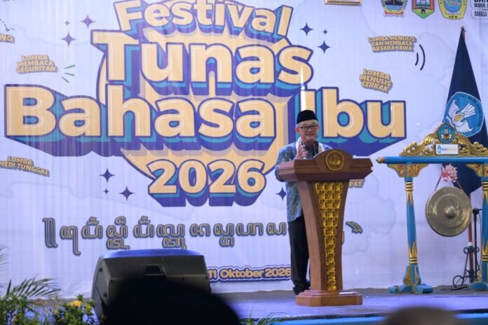 Menteri Abdul Mu'ti menyampaikan pesan pada Festival Tunas Bahasa Ibu Jawa Tengah 2026