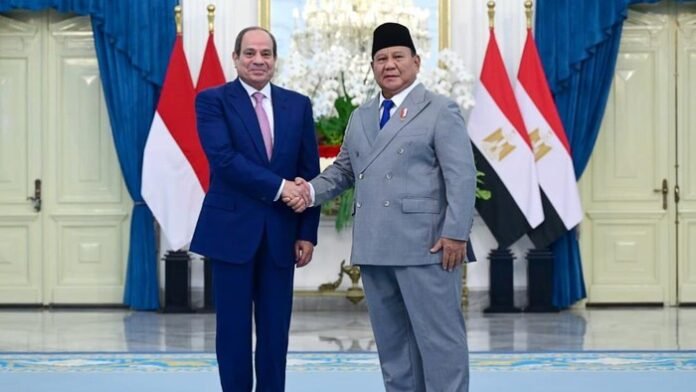 Presiden Prabowo Subianto bersama Presiden Mesir Abdel Fattah El-Sisi di Istana Kepresidenan