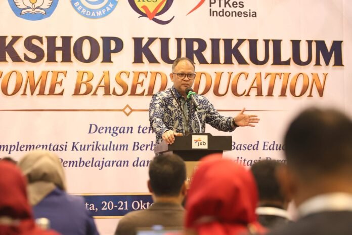 Dirjen Dikti Khairul Munadi dalam Workshop Kurikulum OBE perguruan tinggi kesehatan